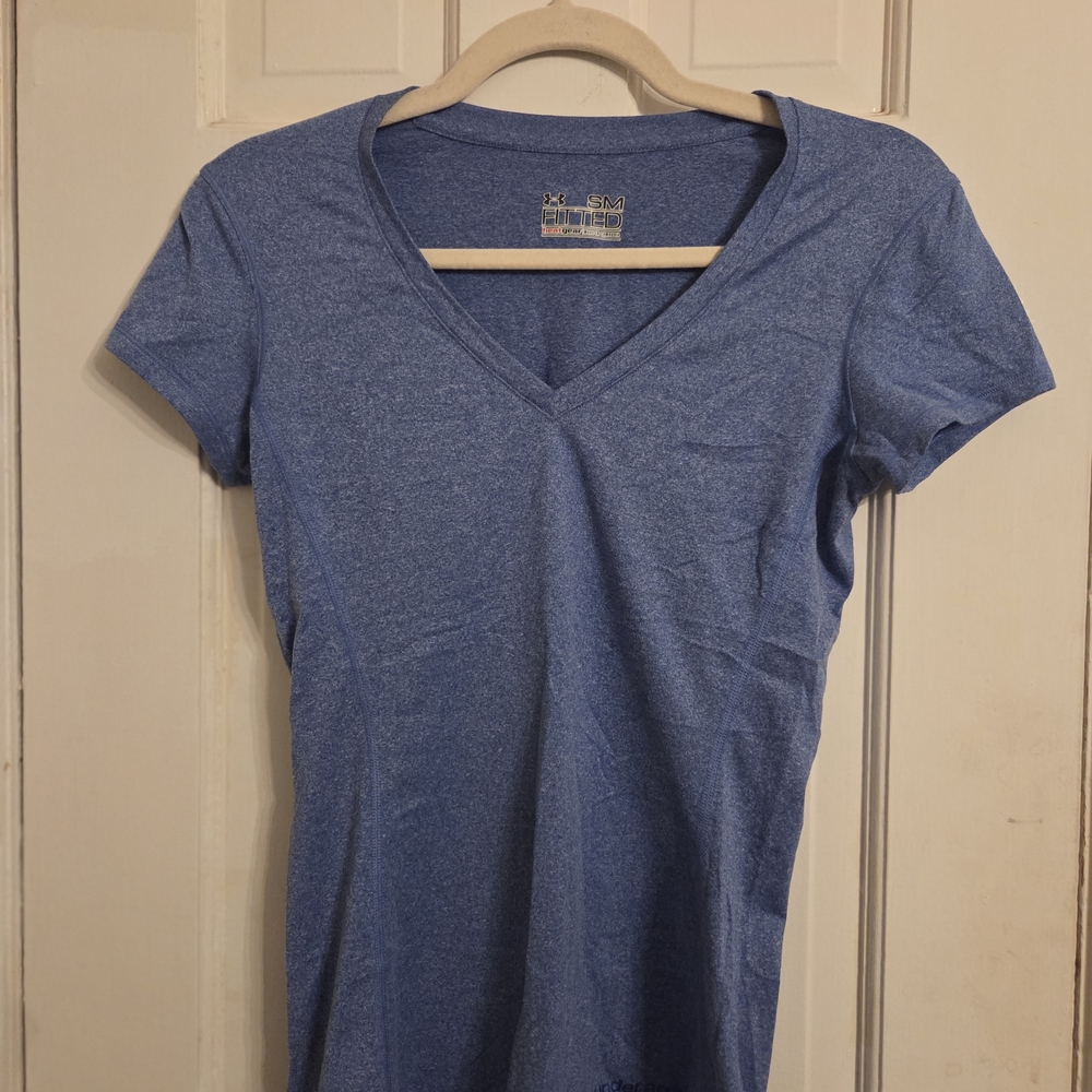 Under Armour Heather Blue V-Neck Tee